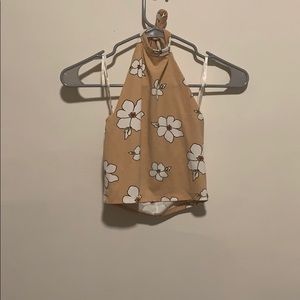 Cute peach colored cropped tank top
